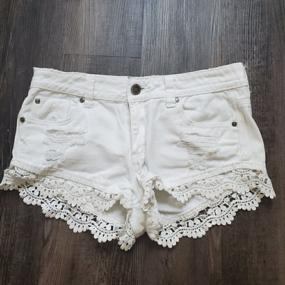 White Denium Shorts